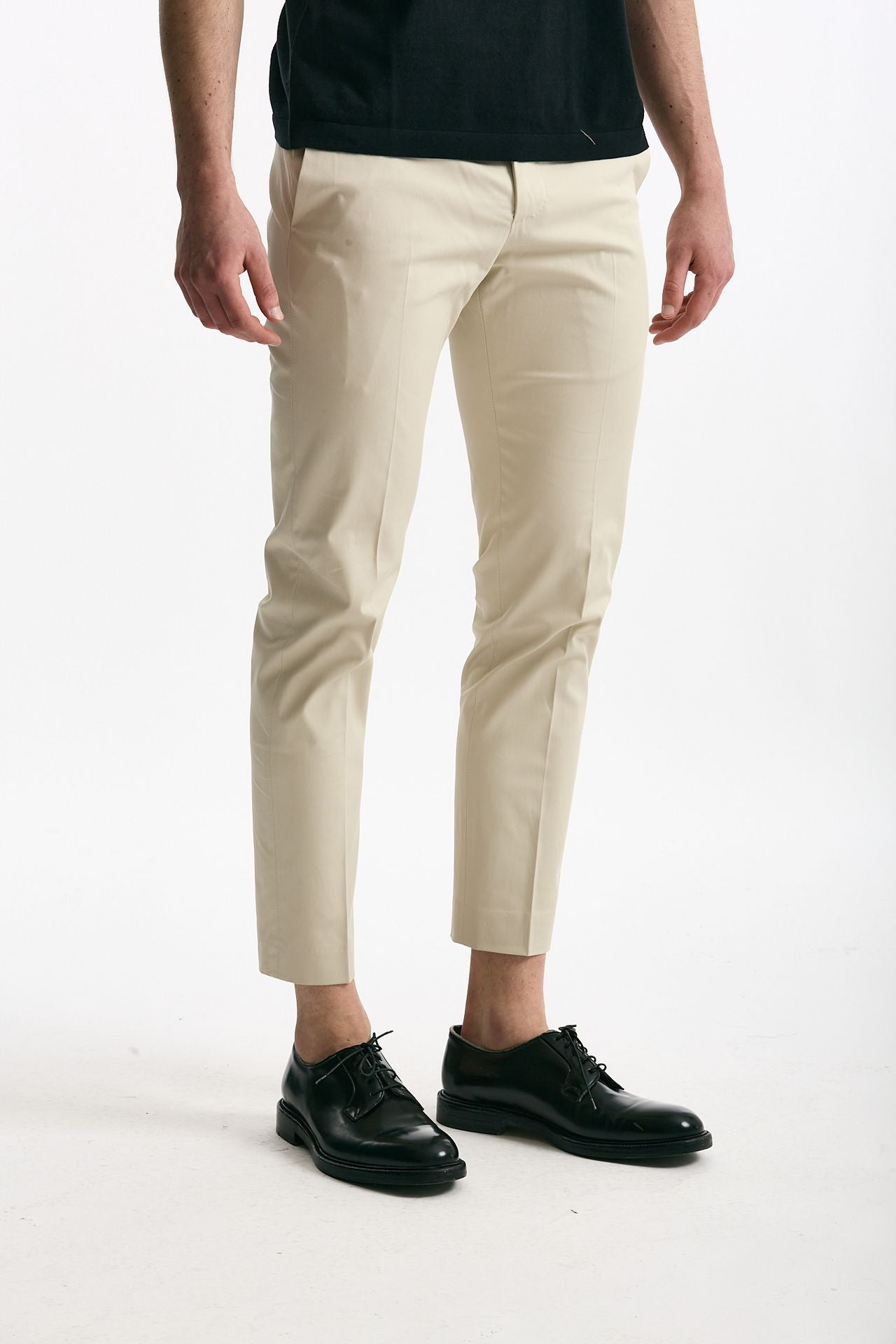 Pantalone EDGE- DIECI in cotone raso stretch panna uomo Pt torino - 1