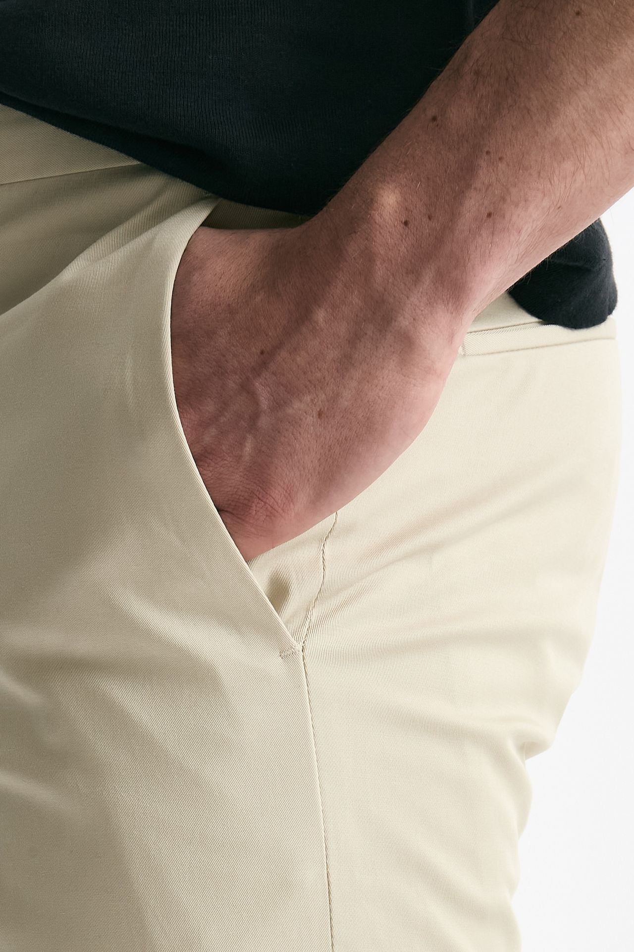 Pantalone EDGE- DIECI in cotone raso stretch panna uomo Pt torino - 6