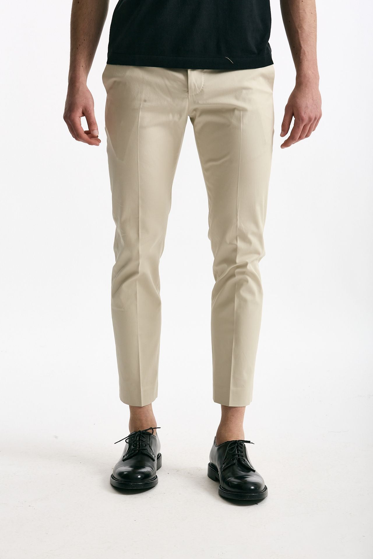 Pantalone EDGE- DIECI in cotone raso stretch panna uomo Pt torino - 3