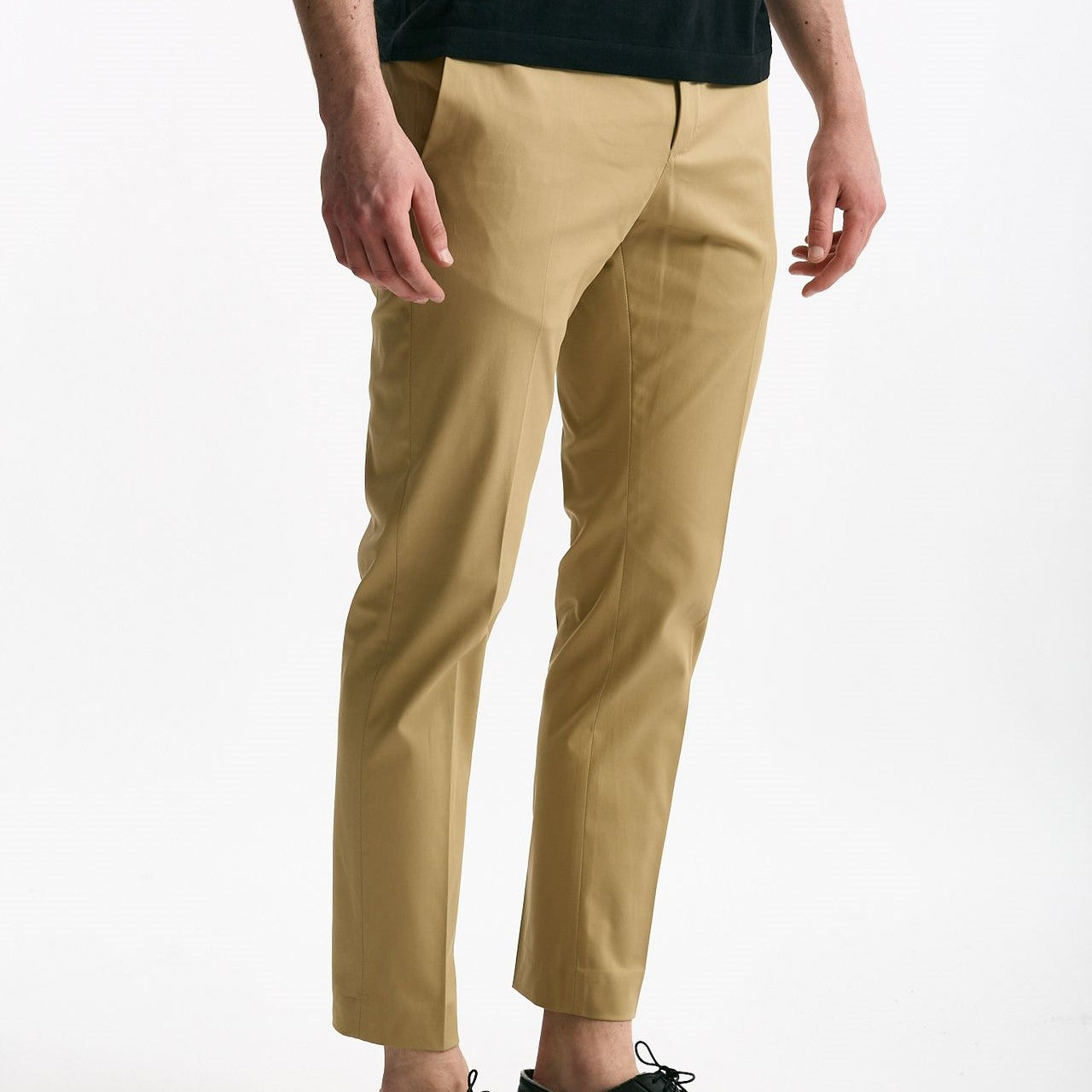 Pantalone EDGE-DIECI in cotone raso stretch cammello uomo Pt torino - 8