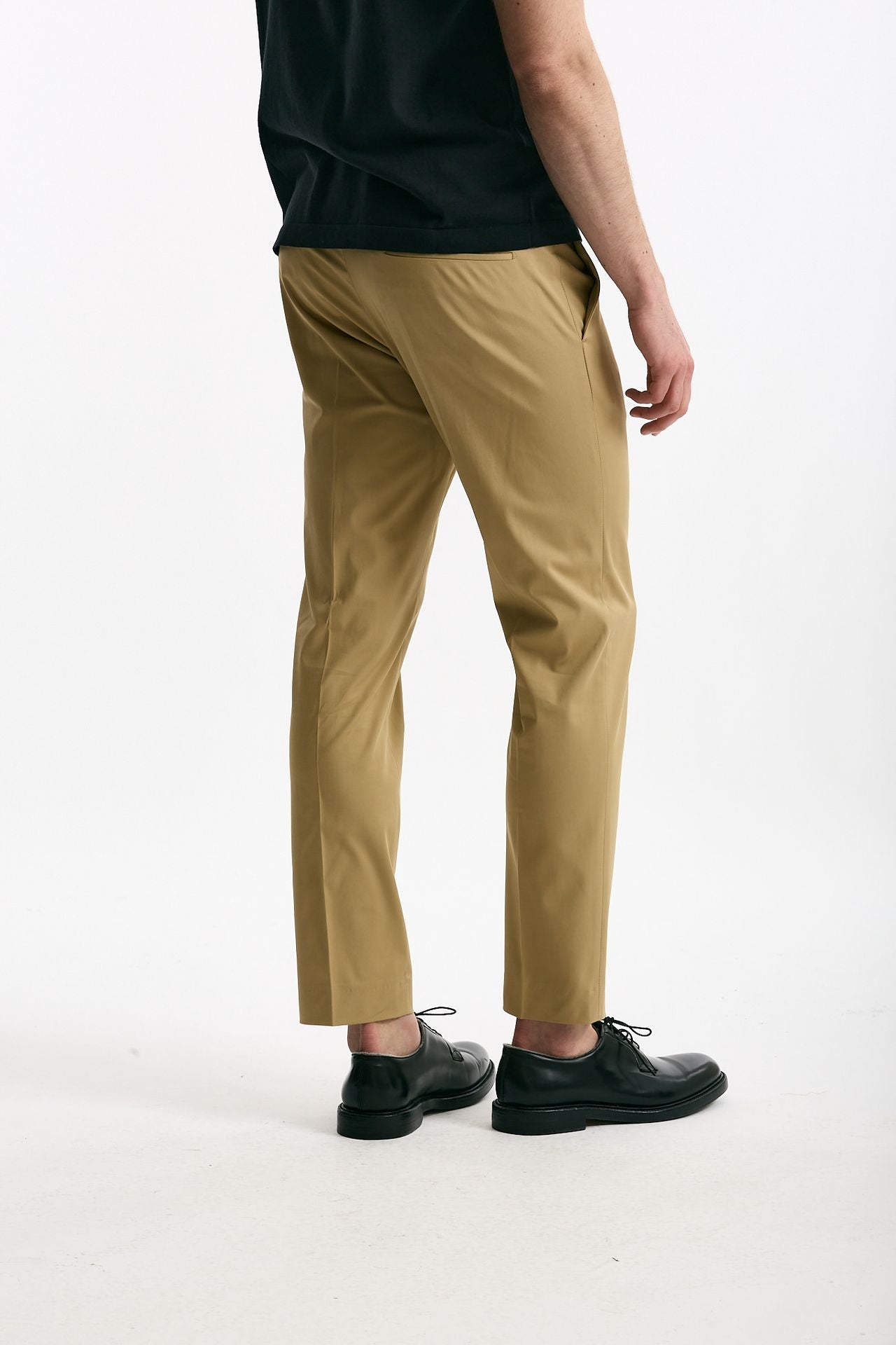 Pantalone EDGE-DIECI in cotone raso stretch cammello uomo Pt torino - 3