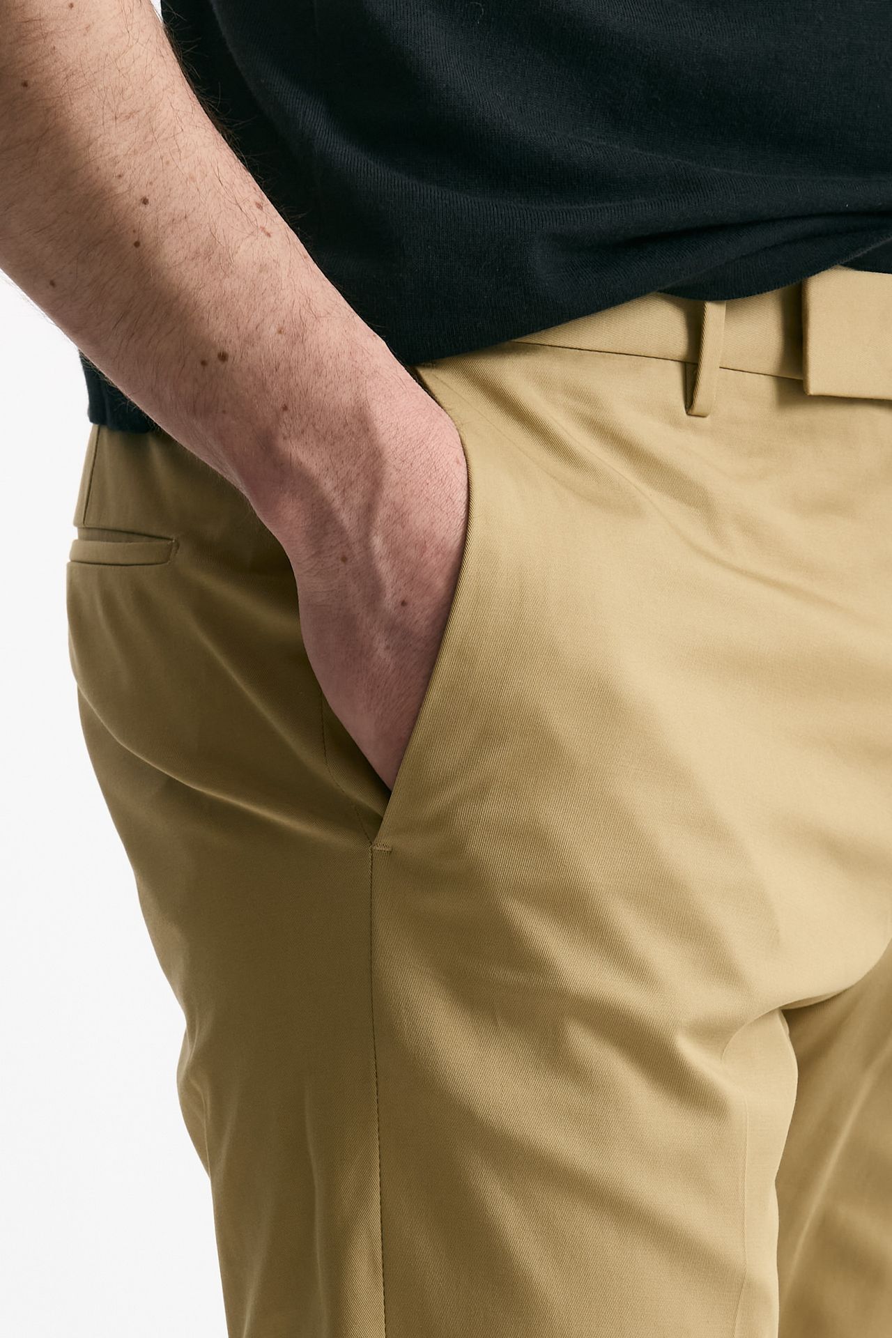 Pantalone EDGE-DIECI in cotone raso stretch cammello uomo Pt torino - 6