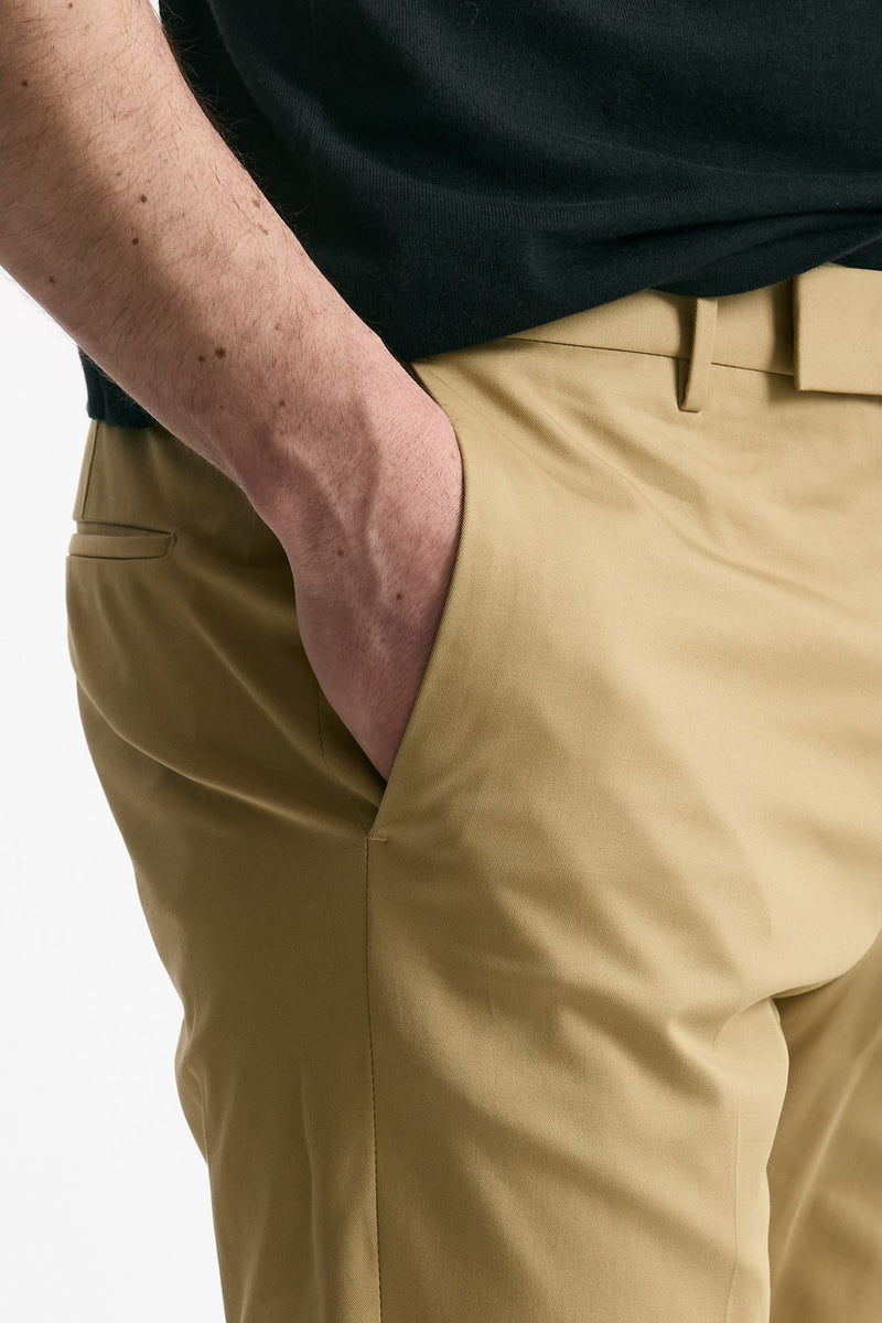 Pantalone EDGE-DIECI in cotone raso stretch cammello uomo Pt torino - 6