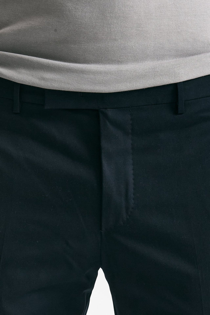 Pantalone EDGE-DIECI in cotone raso stretch blu uomo Pt torino - 5