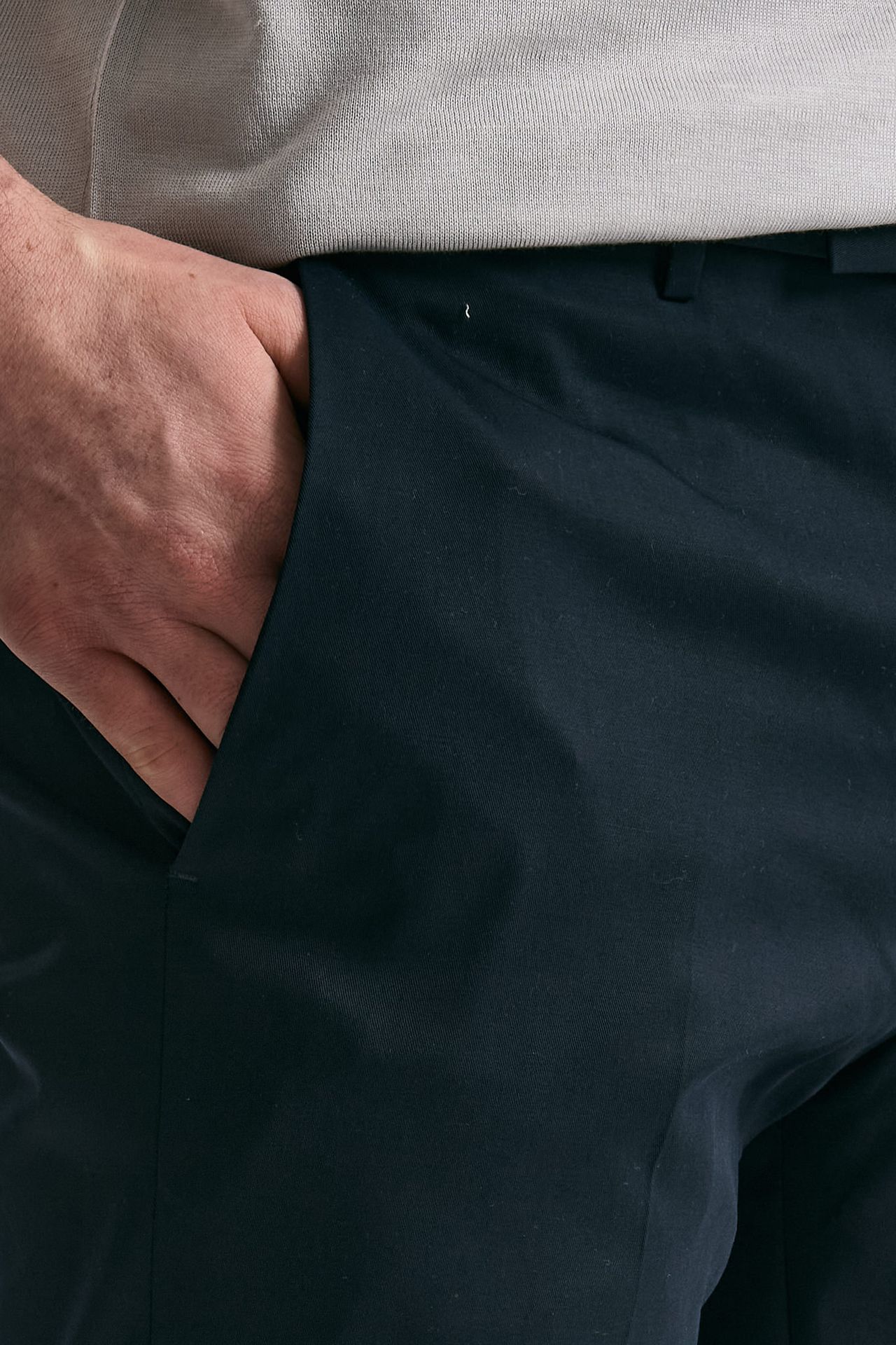 Pantalone EDGE-DIECI in cotone raso stretch blu uomo Pt torino - 6