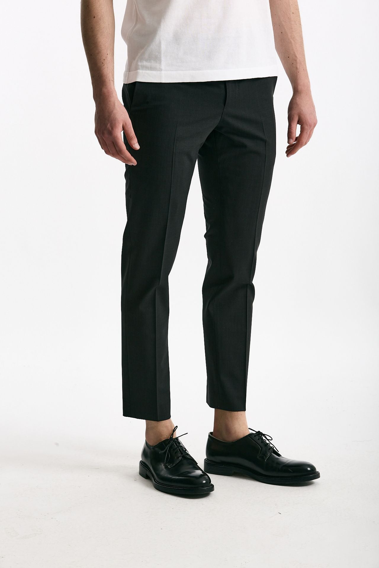 Pantalone EDGE- DIECI in lana stretch grigio antracite uomo Pt torino - 2