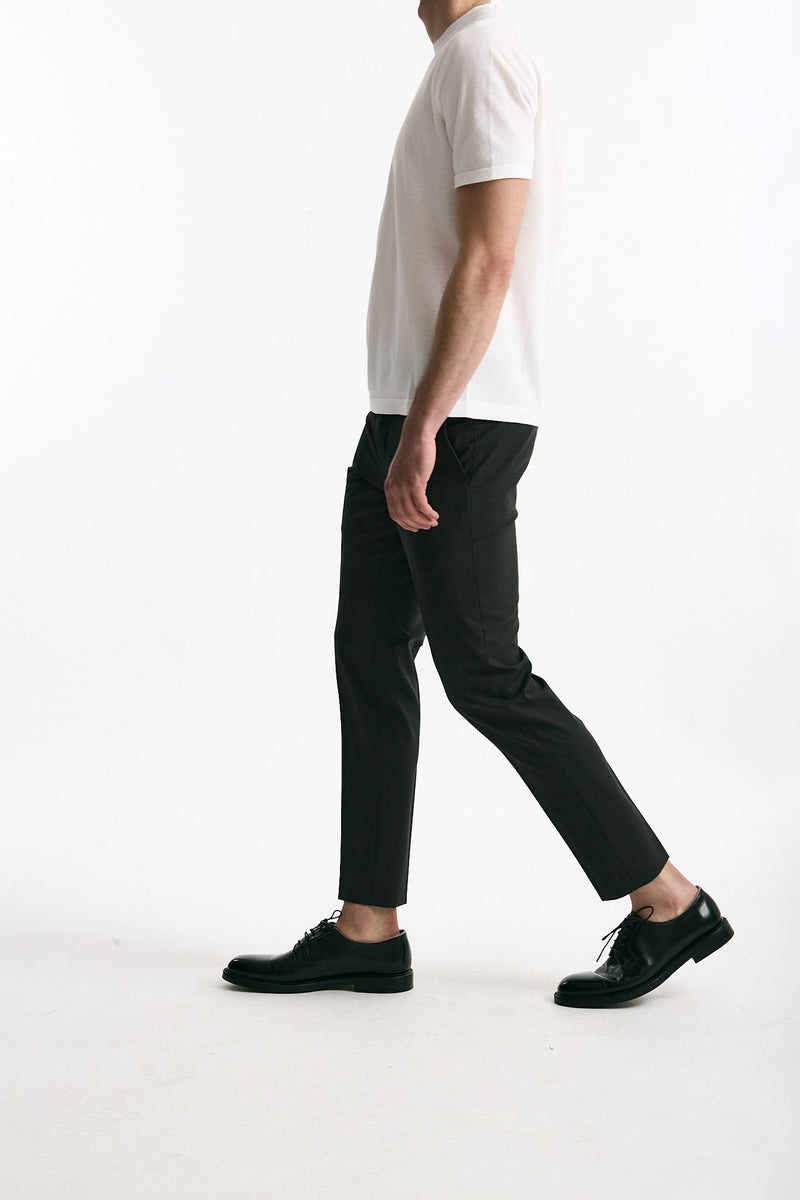 Pantalone EDGE- DIECI in lana stretch grigio antracite uomo Pt torino - 4
