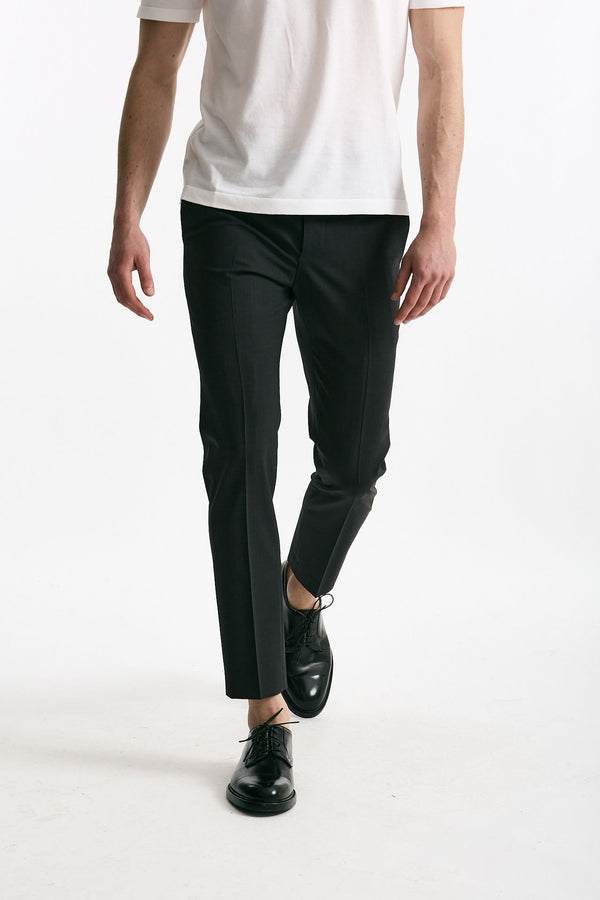 Pantalone EDGE- DIECI in lana stretch grigio antracite uomo Pt torino