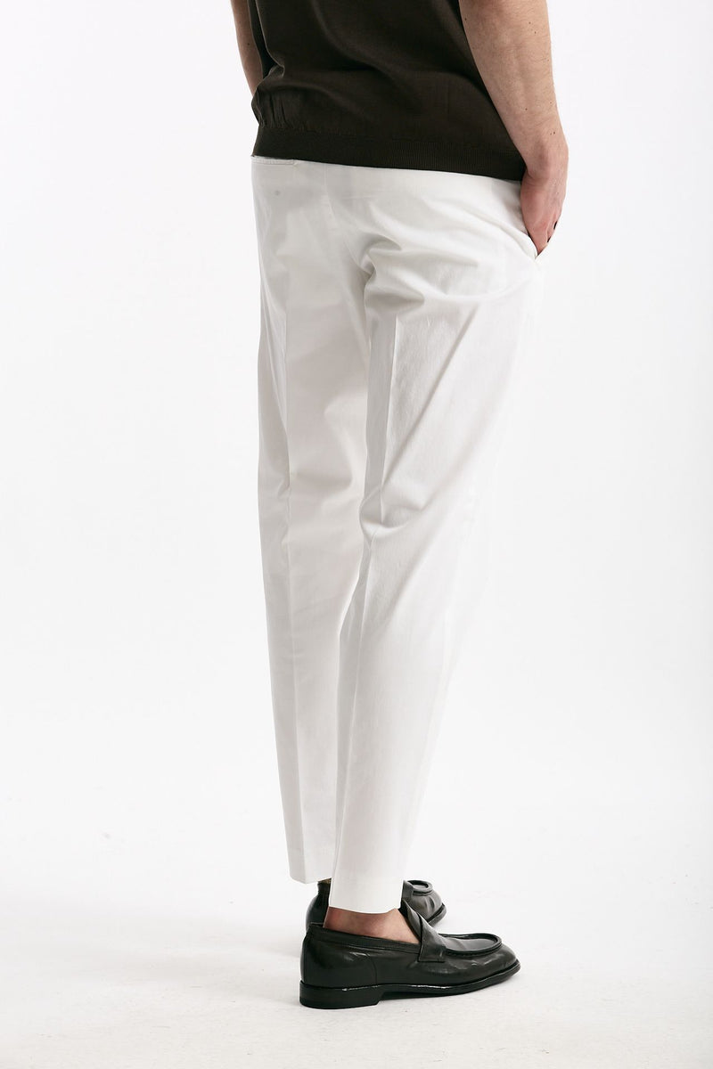 Pantalone EDGE-REBEL in cotone stretch bianco uomo Pt torino - 3