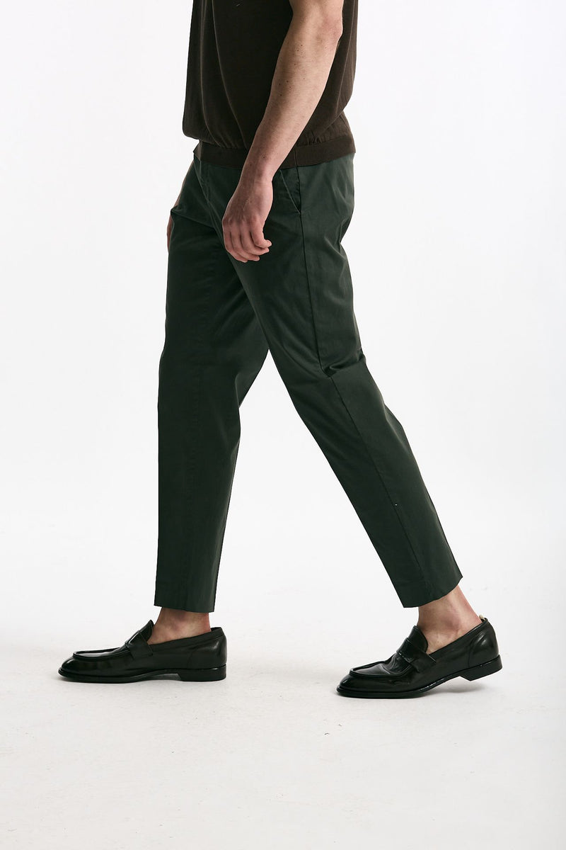 Pantalone EDGE-REBEL in cotone stretch verde uomo Pt torino - 4