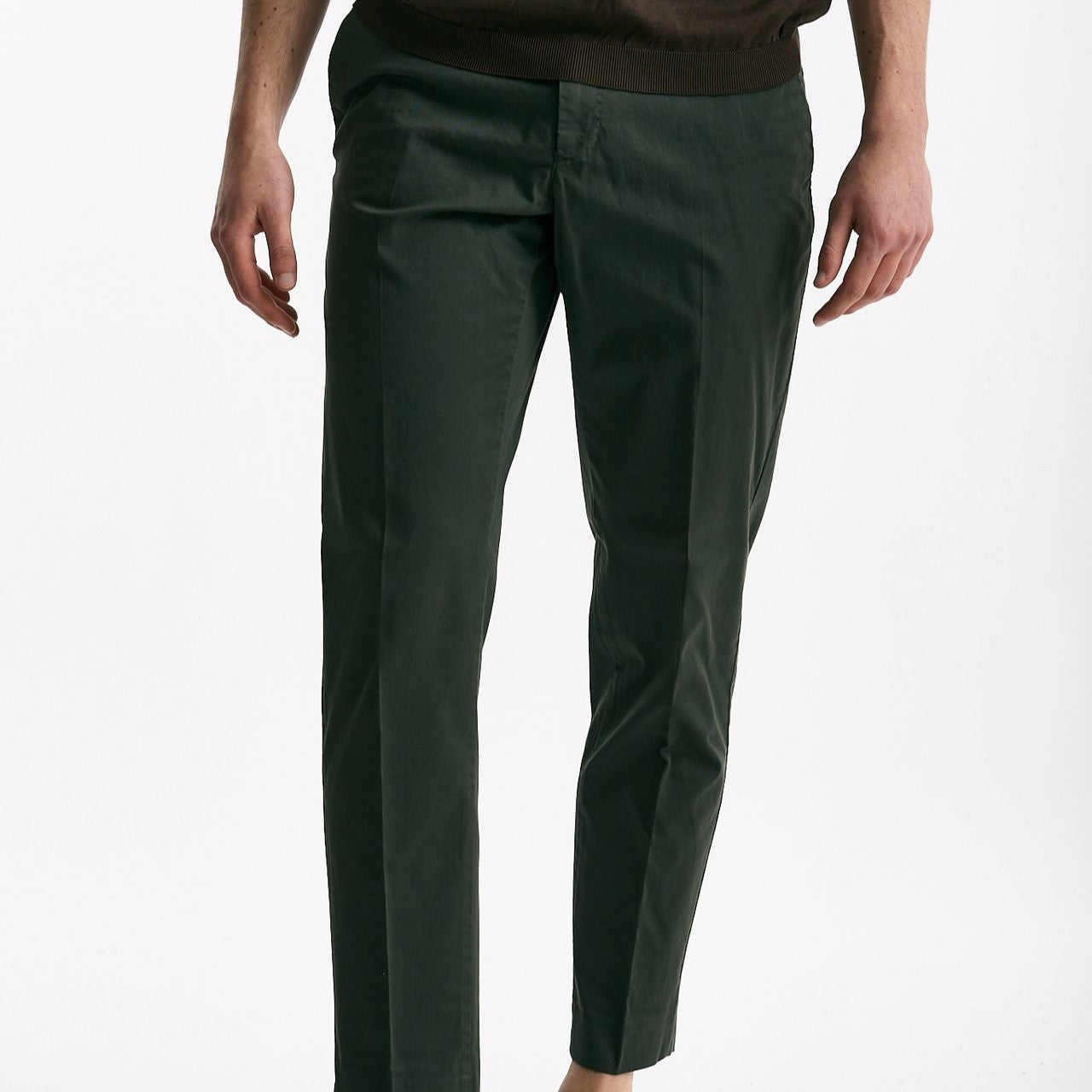 Pantalone EDGE-REBEL in cotone stretch verde uomo Pt torino - 8