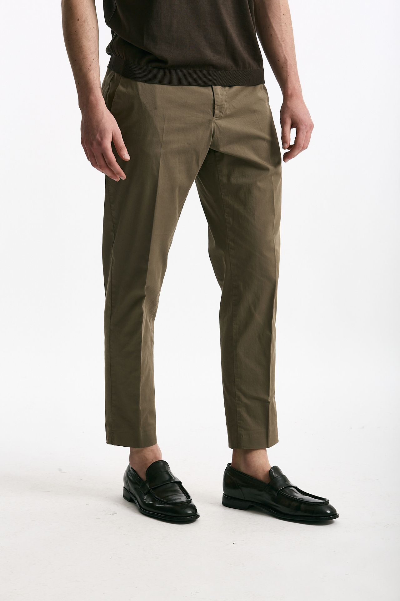 Pantalone EDGE-REBEL in cotone stretch cammello uomo Pt torino - 4