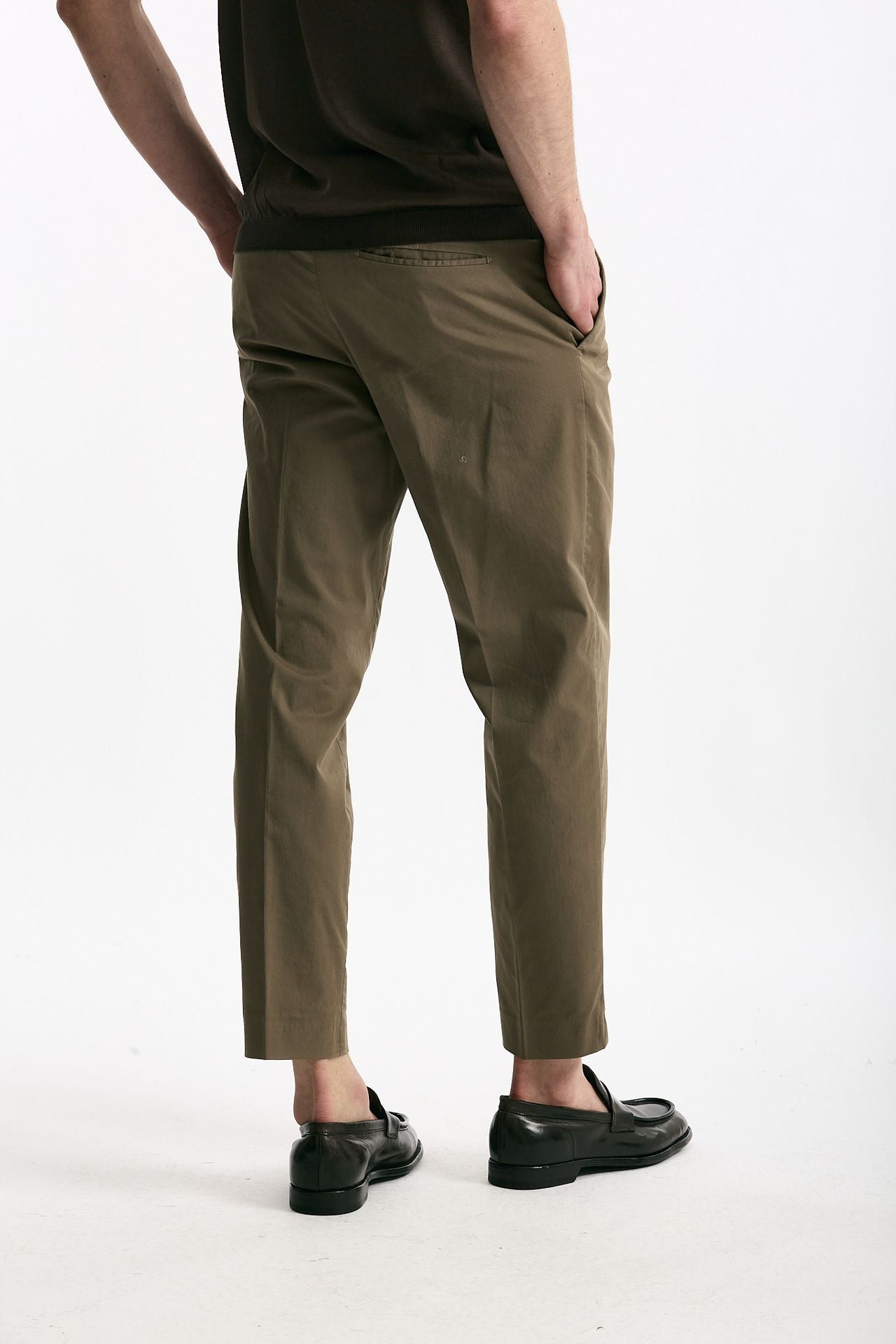 Pantalone EDGE-REBEL in cotone stretch cammello uomo Pt torino - 3