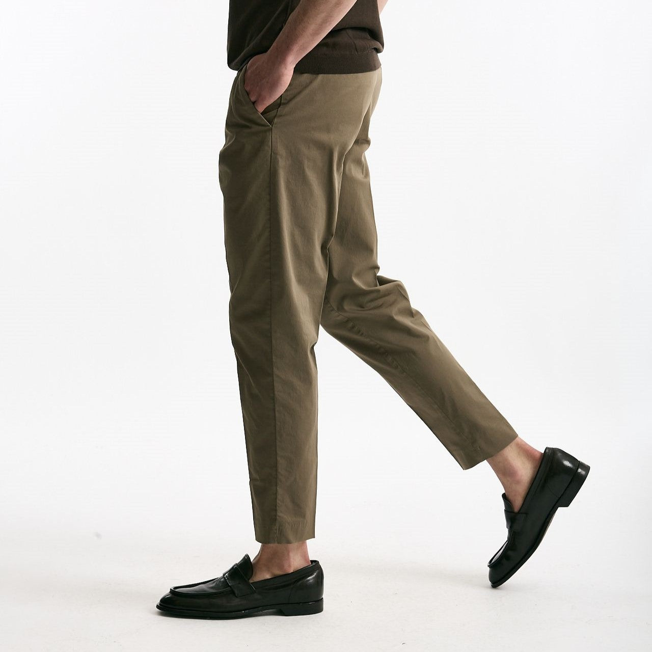 Pantalone EDGE-REBEL in cotone stretch cammello uomo Pt torino - 8