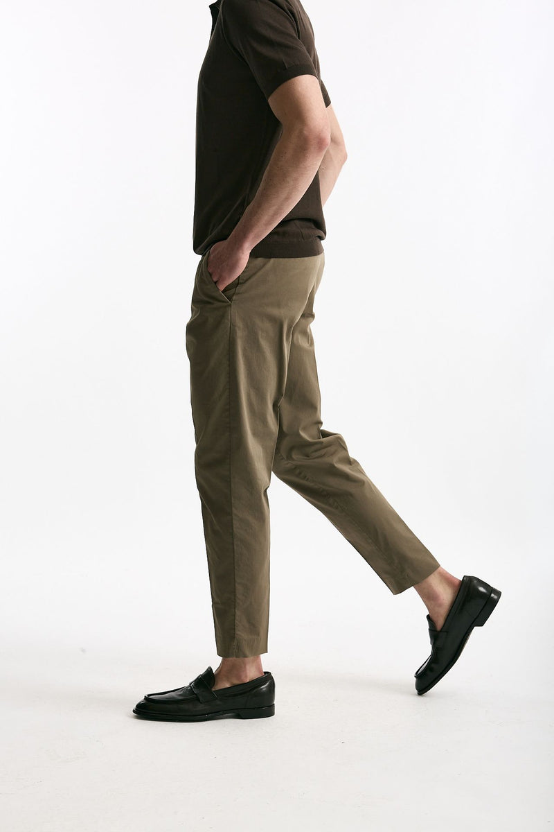 Pantalone EDGE-REBEL in cotone stretch cammello uomo Pt torino - 1