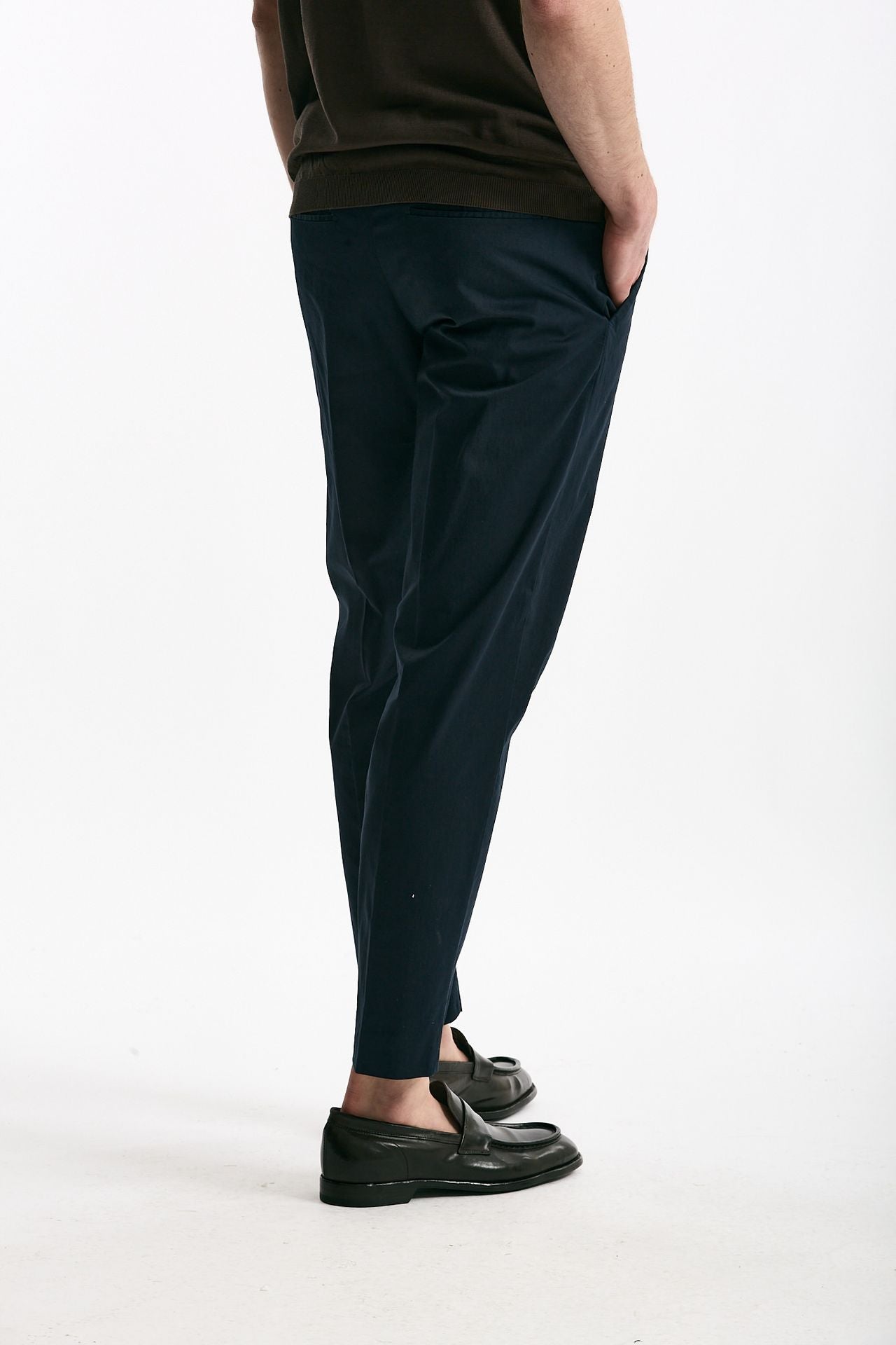 Pantalone EDGE-REBEL in cotone stretch blu uomo Pt torino - 3