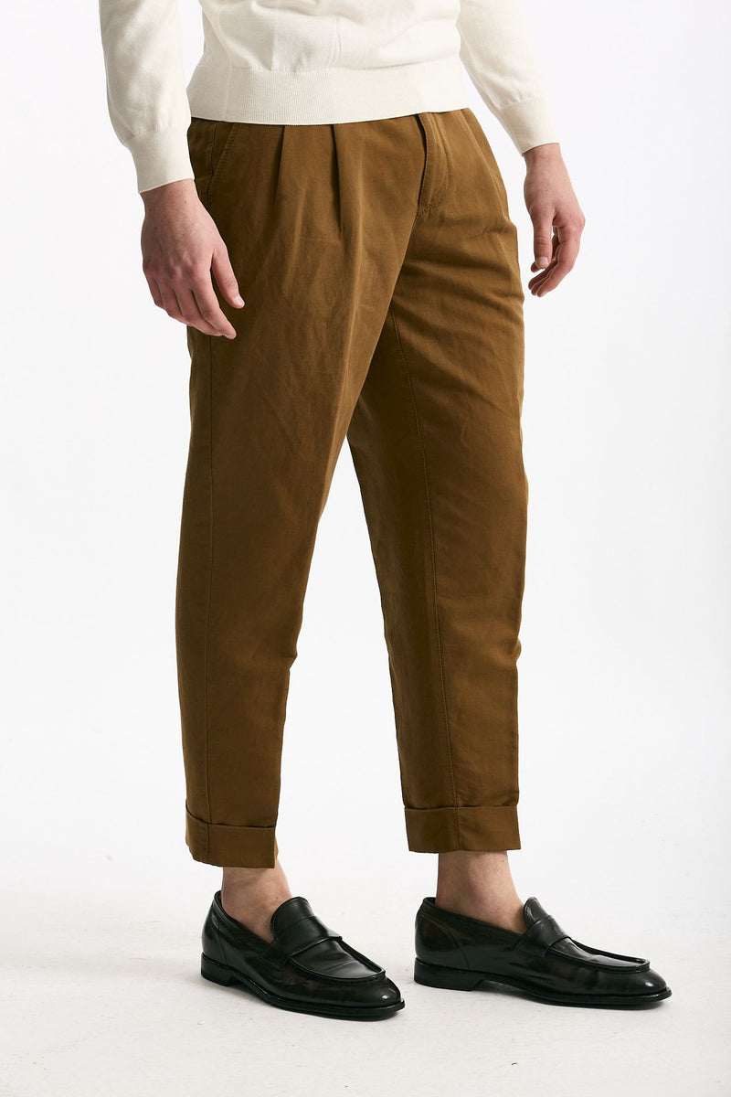 Pantalone REWORKED- CARROT in lino e cotone bruciato uomo Pt torino - 3