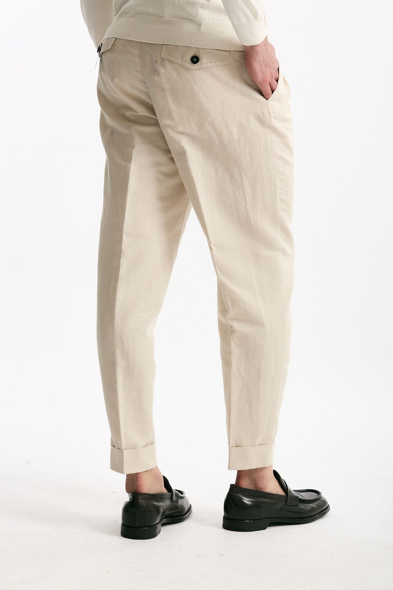 Pantalone REWORKED- CARROT in lino e cotone panna uomo Pt torino - 3