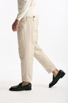 Pantalone REWORKED- CARROT in lino e cotone panna uomo Pt torino - 4