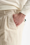 Pantalone REWORKED- CARROT in lino e cotone panna uomo Pt torino - 7
