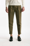 Pantalone REWORKED- CARROT in lino e cotone verde uomo Pt torino - 1