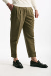 Pantalone REWORKED- CARROT in lino e cotone verde uomo Pt torino - 2