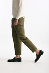 Pantalone REWORKED- CARROT in lino e cotone verde uomo Pt torino - 4
