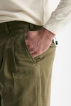Pantalone REWORKED- CARROT in lino e cotone verde uomo Pt torino - 6