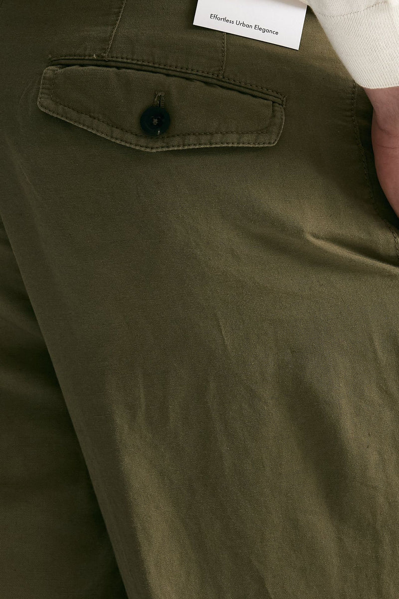 Pantalone REWORKED- CARROT in lino e cotone verde uomo Pt torino - 7