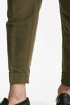Pantalone REWORKED- CARROT in lino e cotone verde uomo Pt torino - 8