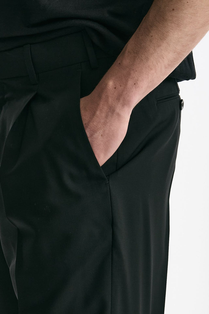 Pantalone in lana ferma UNION nero uomo Pt torino - 6