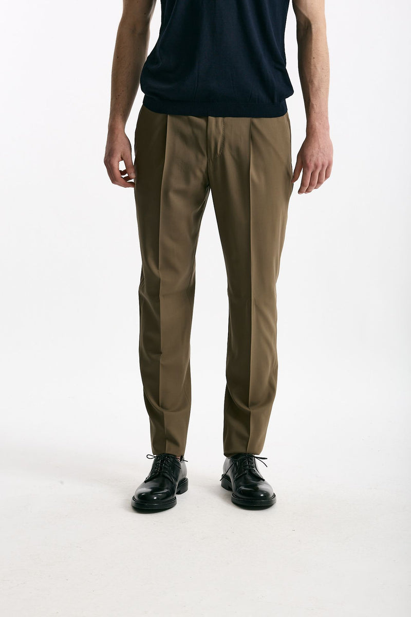 Pantalone in lana ferma UNION cammello uomo Pt torino - 2