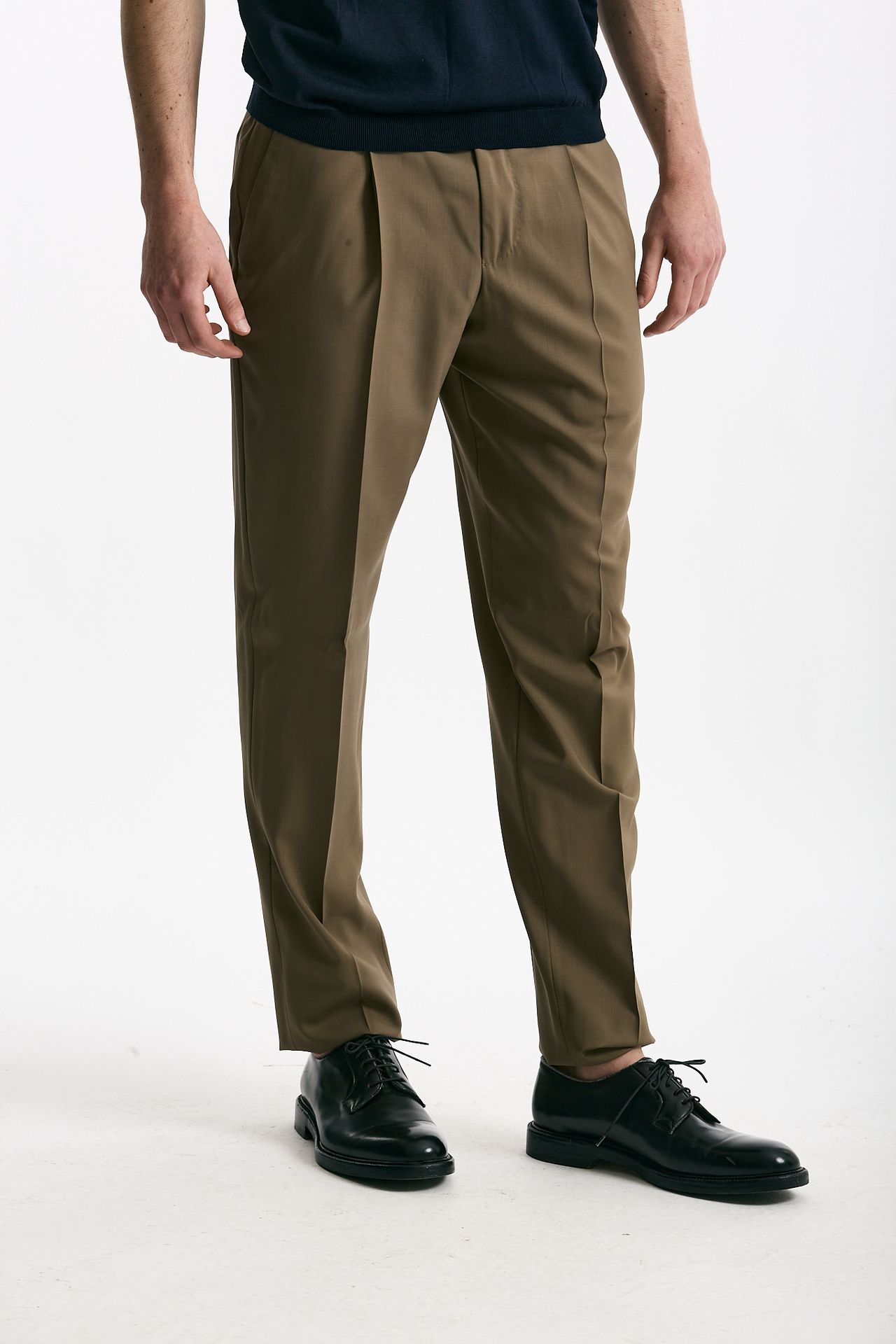 Pantalone in lana ferma UNION cammello uomo Pt torino - 3