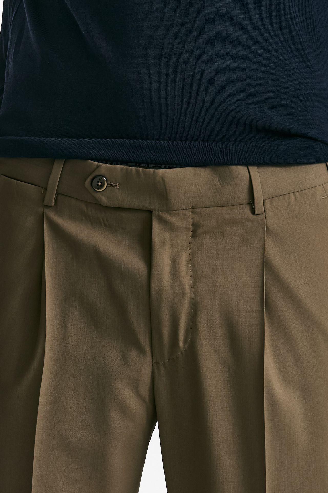 Pantalone in lana ferma UNION cammello uomo Pt torino - 5