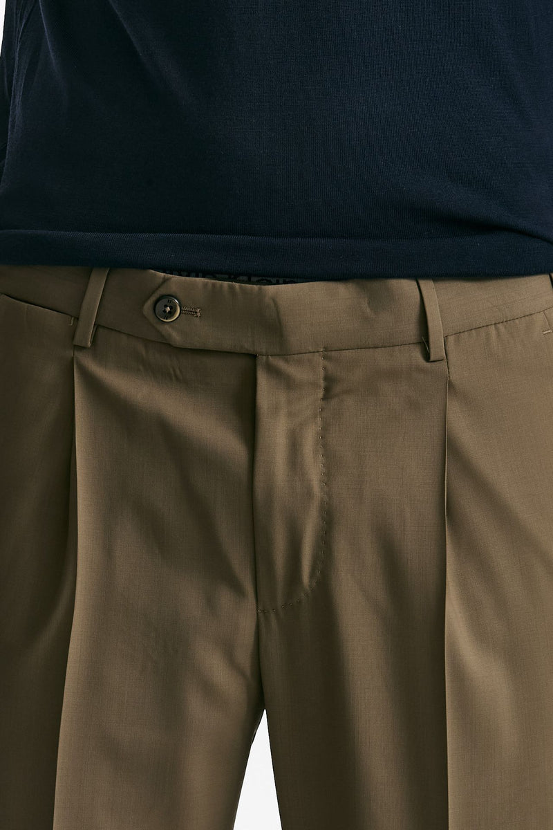 Pantalone in lana ferma UNION cammello uomo Pt torino - 5