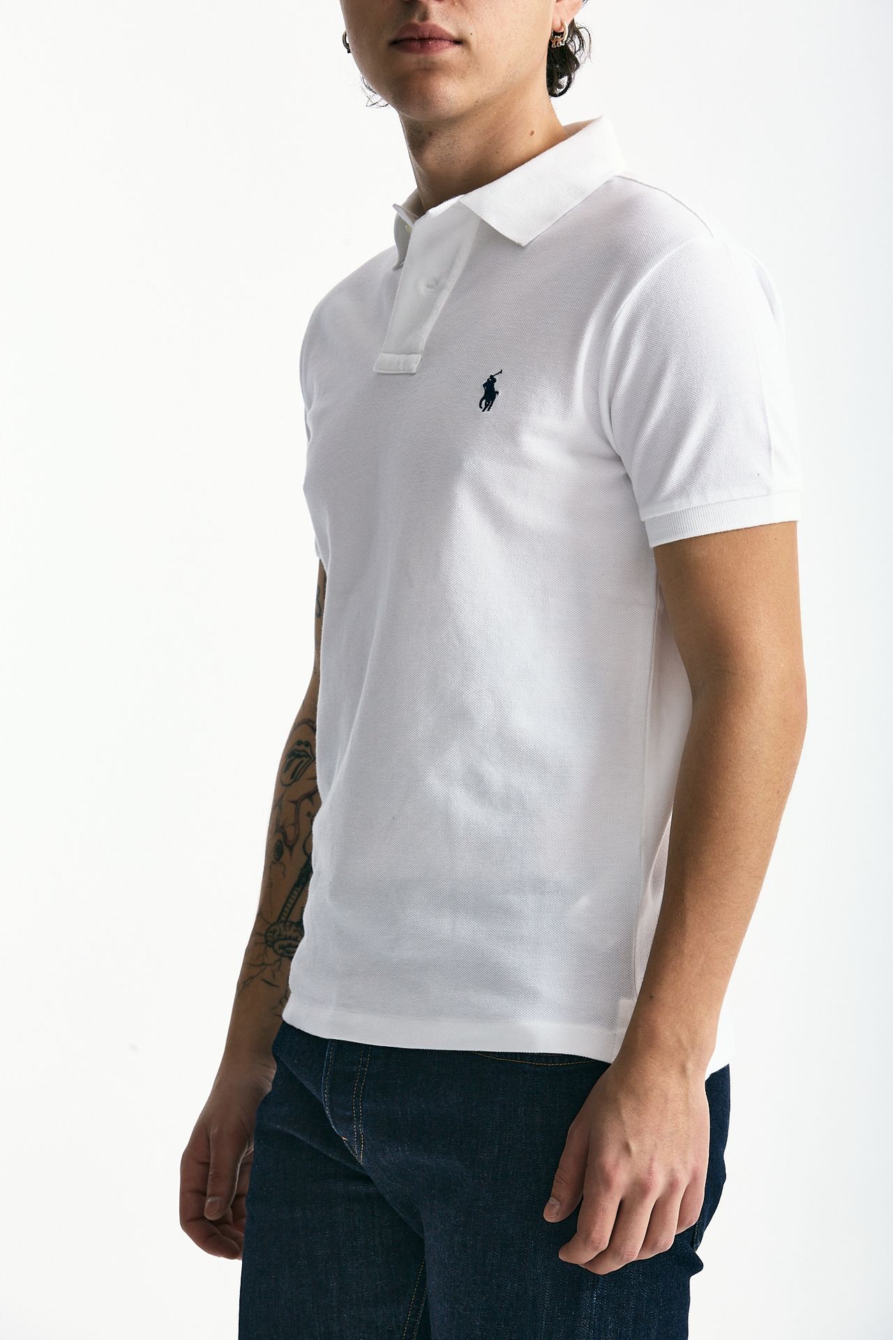 Polo Slim-Fit in cotone piquet bianco uomo Polo ralph lauren - 1