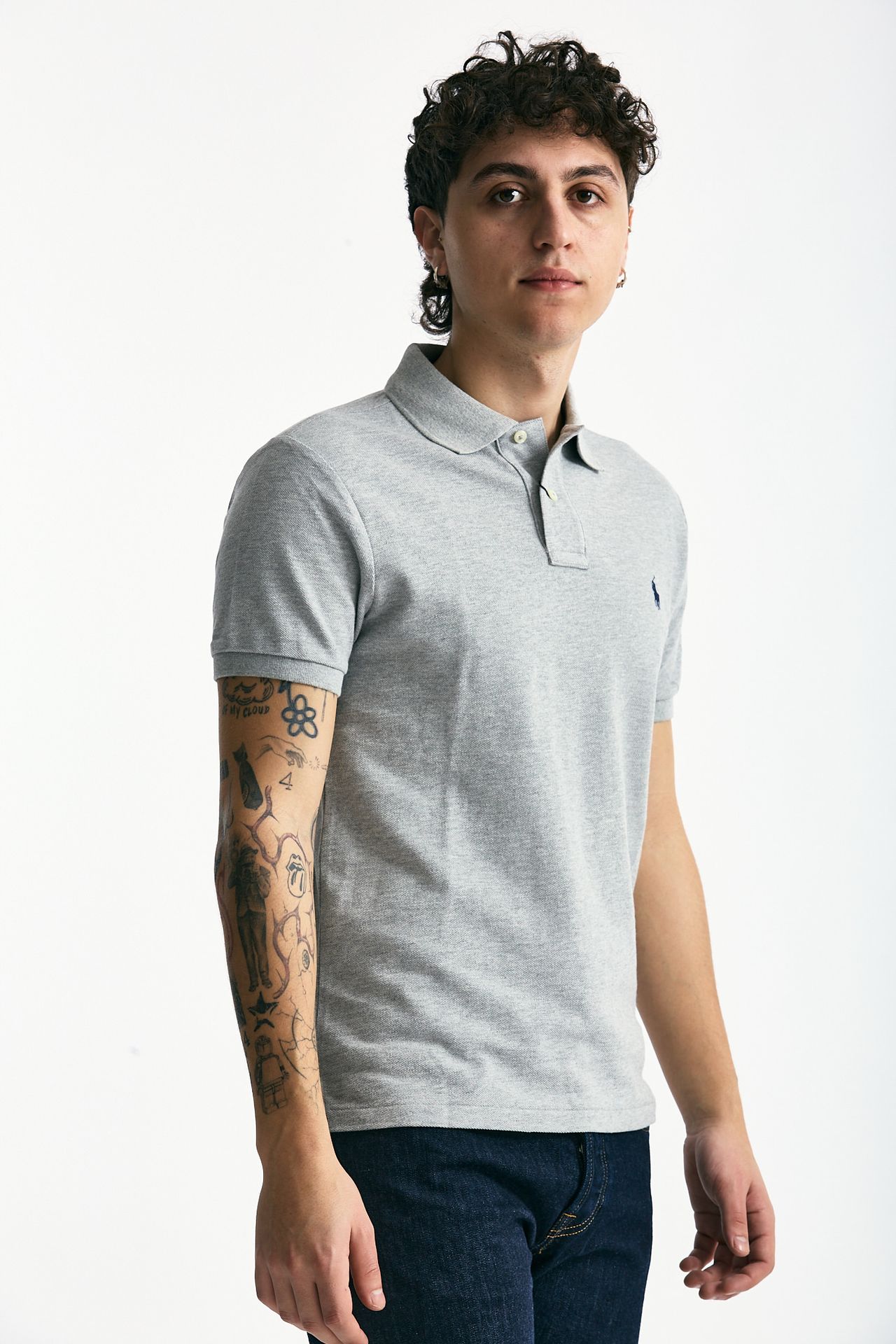 Polo Slim-Fit in cotone piquet grigio uomo Polo ralph lauren - 2