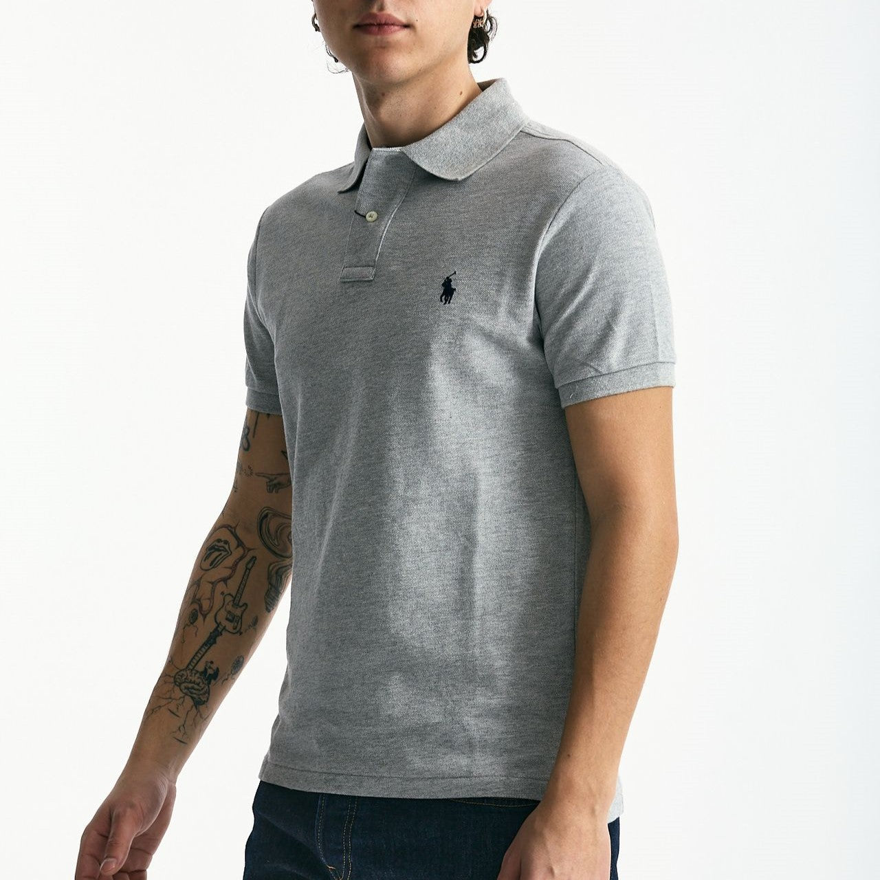 Polo Slim-Fit in cotone piquet grigio uomo Polo ralph lauren - 6