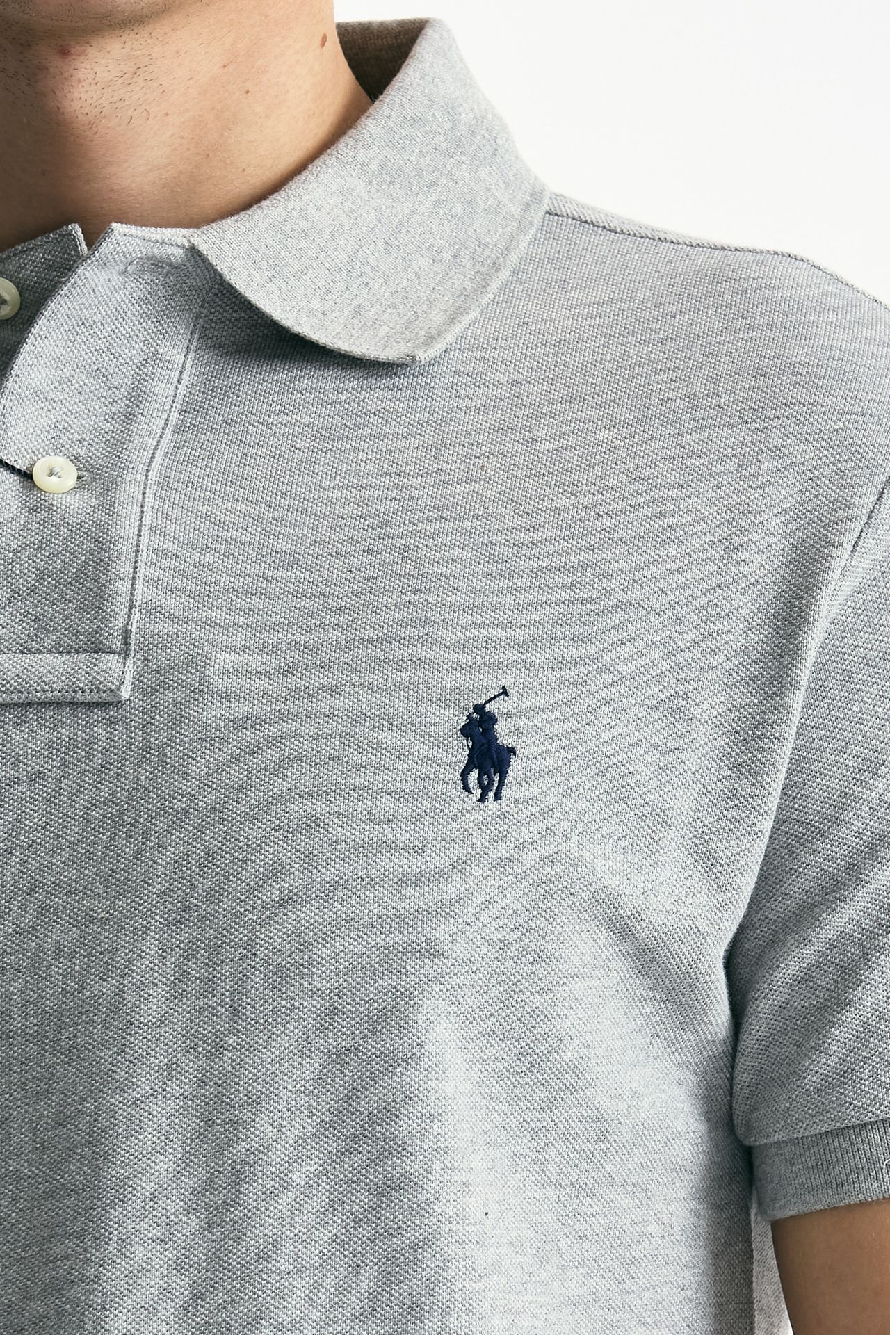Polo Slim-Fit in cotone piquet grigio uomo Polo ralph lauren - 5