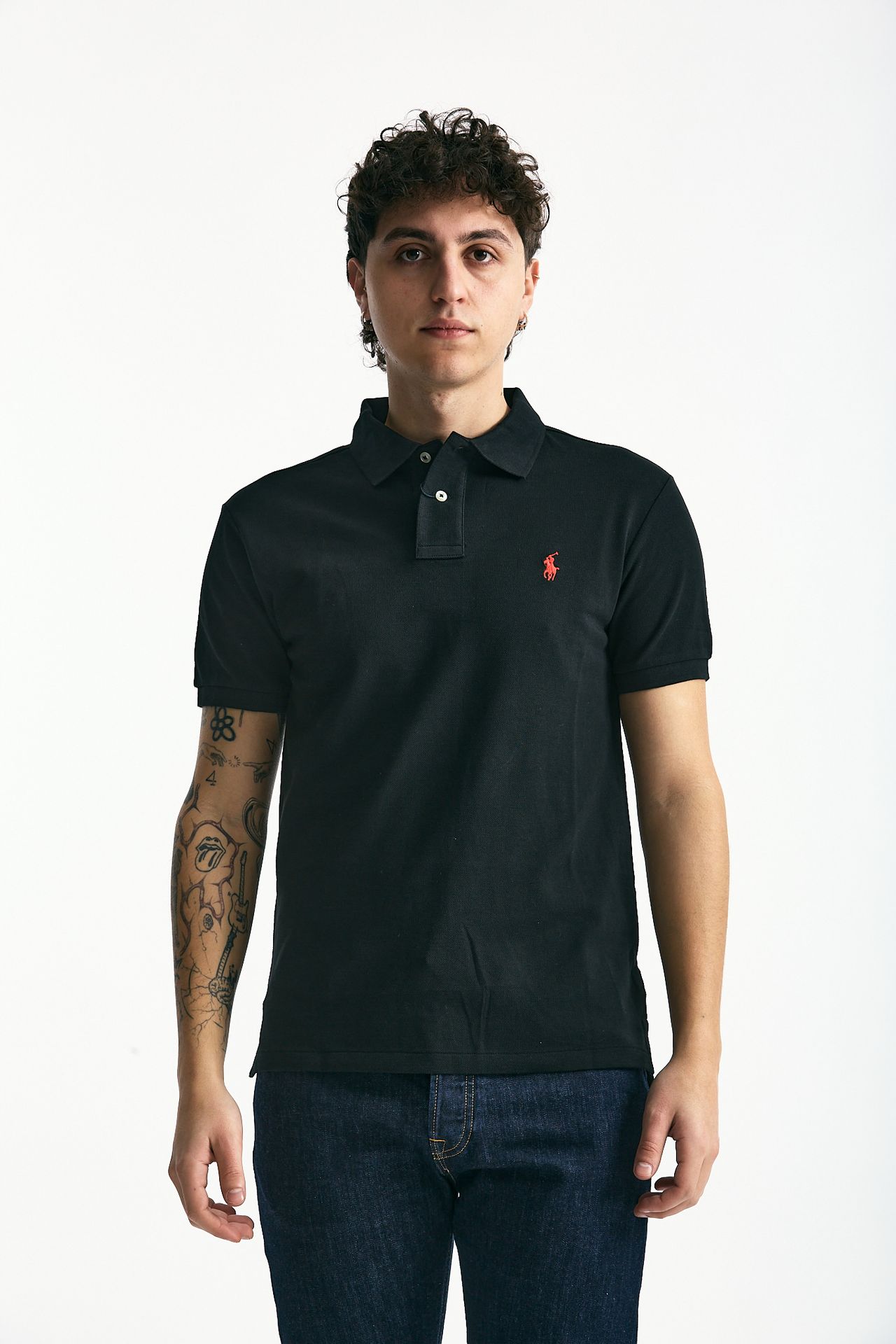 Polo Slim-Fit in cotone piquet nero uomo Polo ralph lauren - 3
