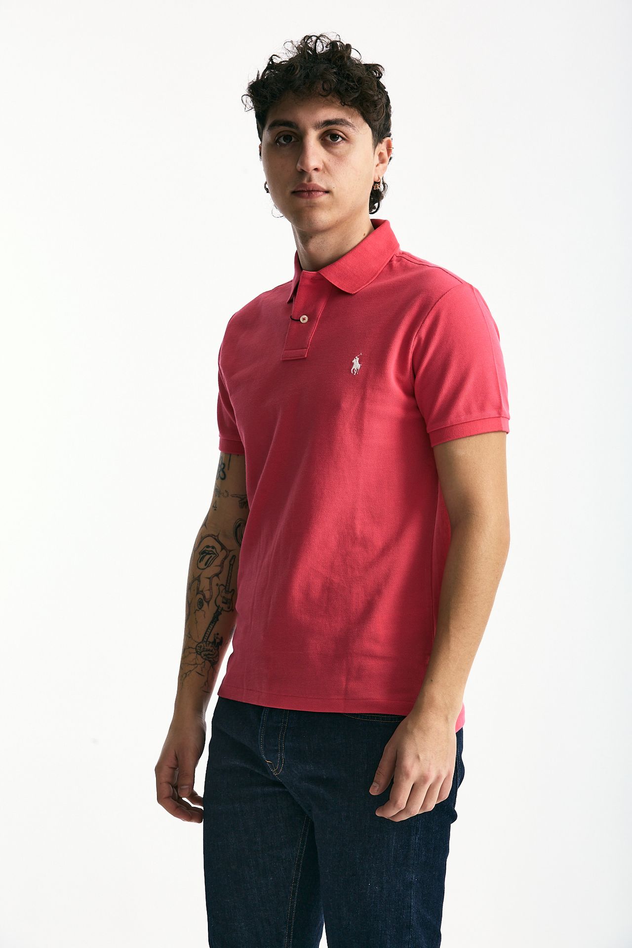 Polo Slim-Fit in cotone piquet fucsia uomo Polo ralph lauren - 4