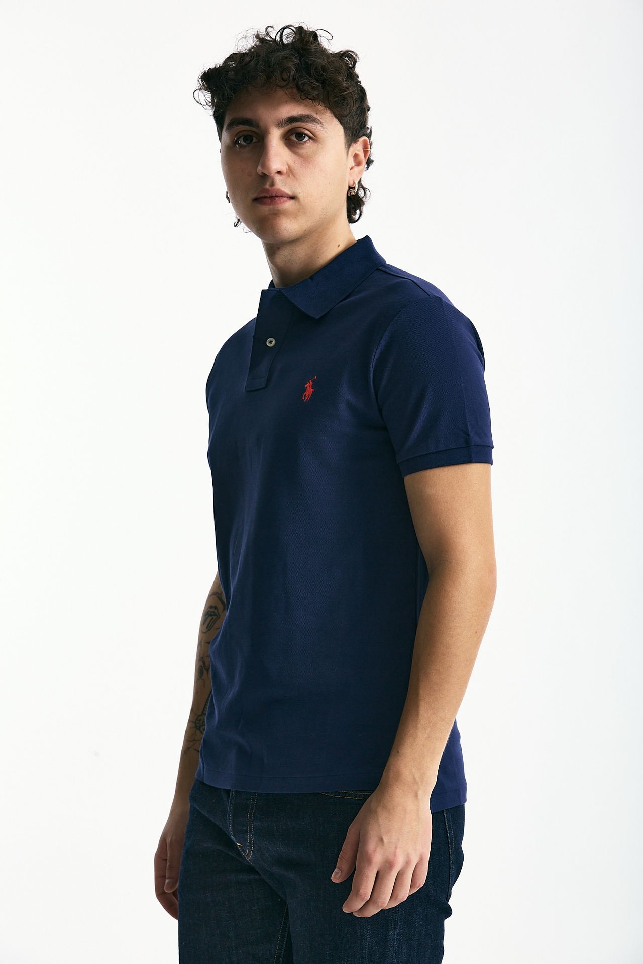 Polo Slim-Fit in cotone piquet blu uomo Polo ralph lauren - 4