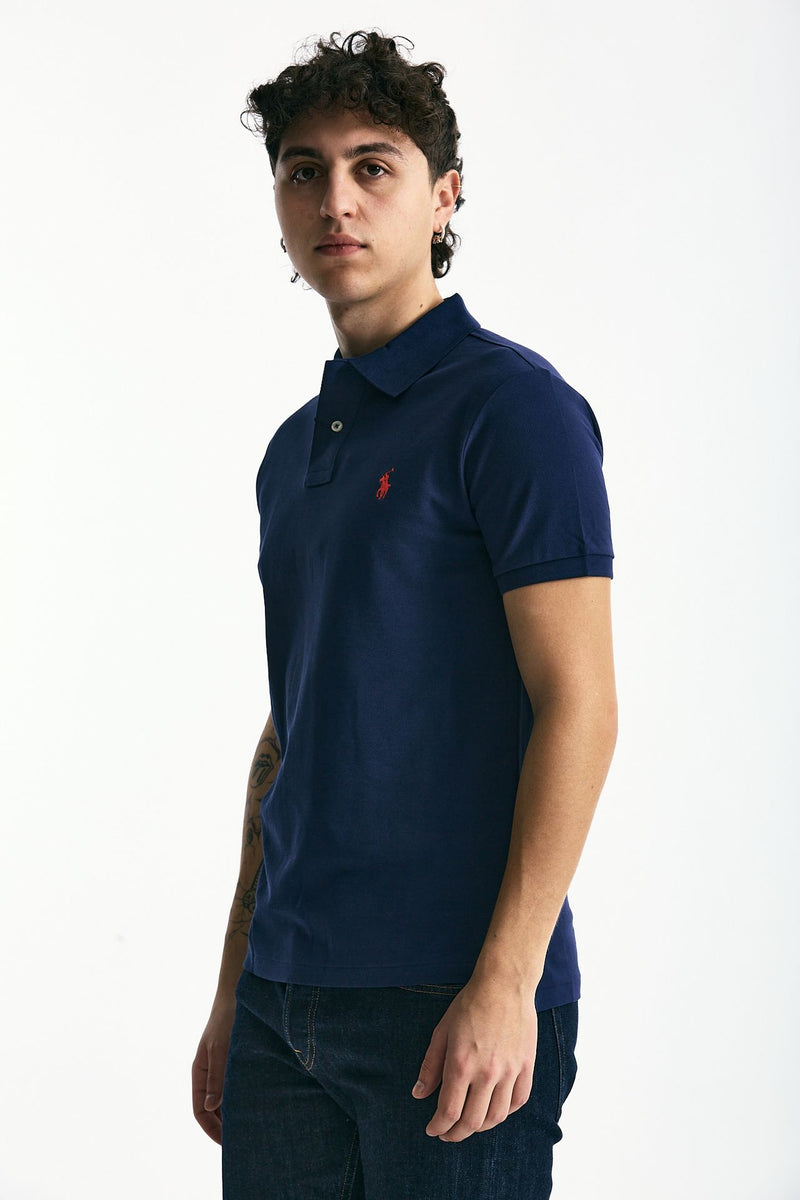 Polo Slim-Fit in cotone piquet blu uomo Polo ralph lauren - 4