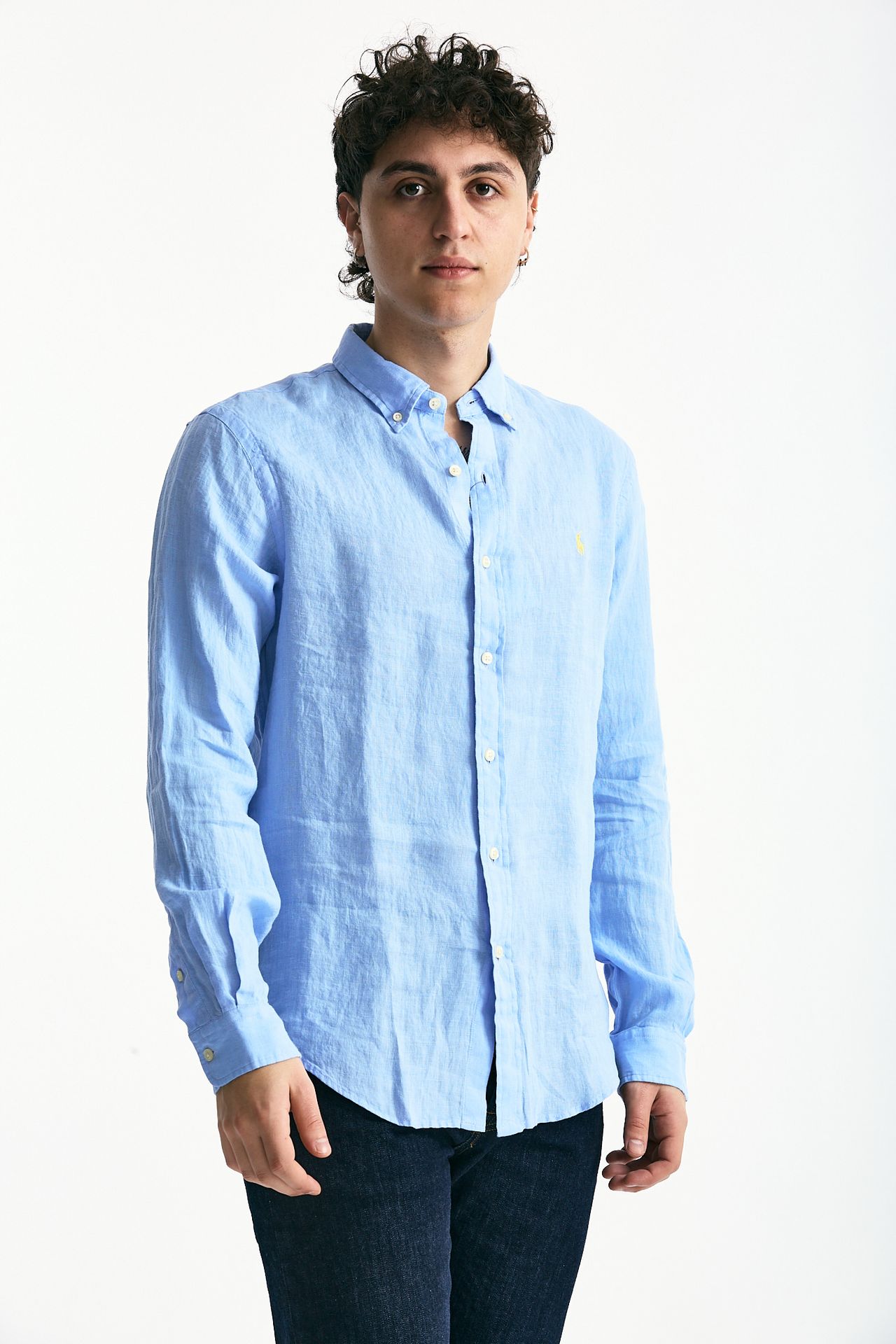 Camicia in lino azzurro uomo Polo ralph lauren - 3