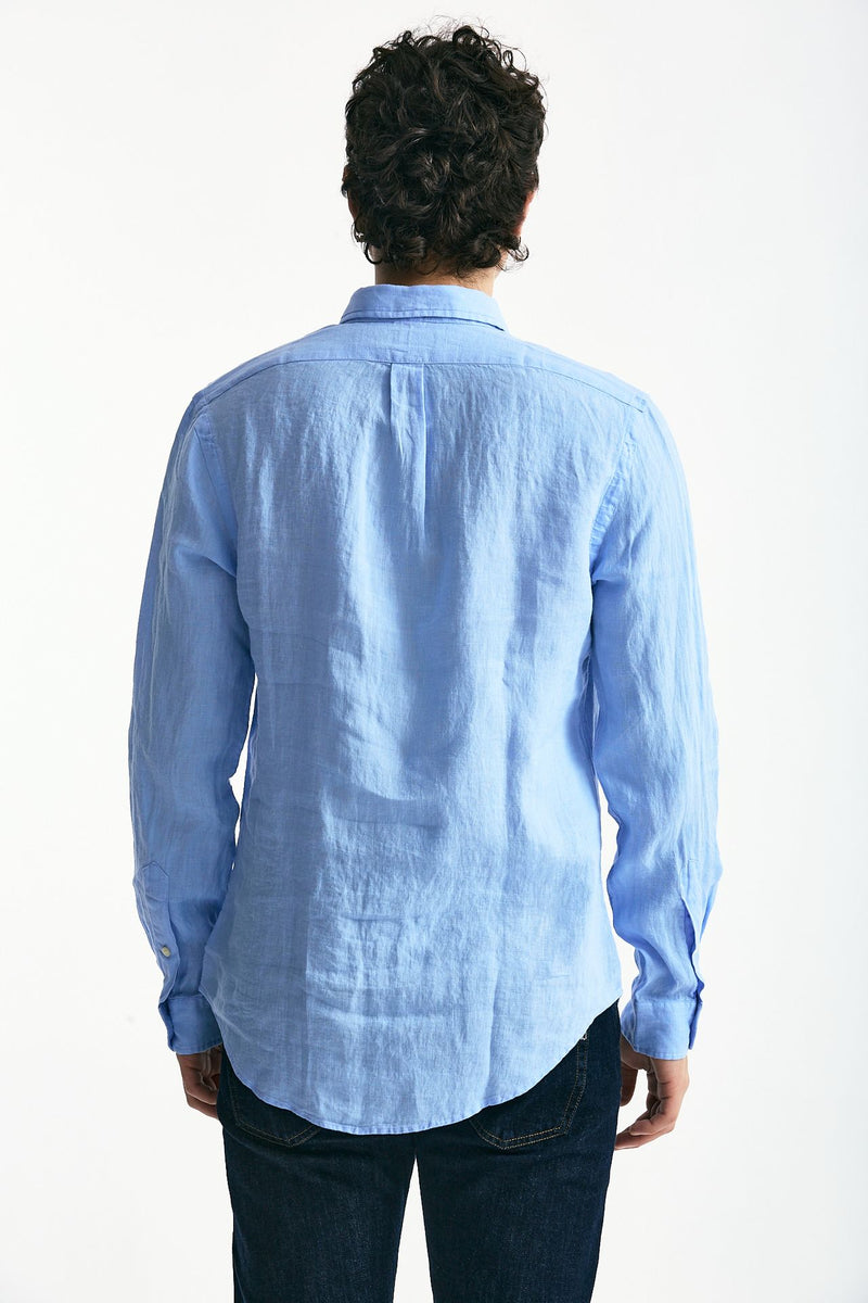 Camicia in lino azzurro uomo Polo ralph lauren - 4