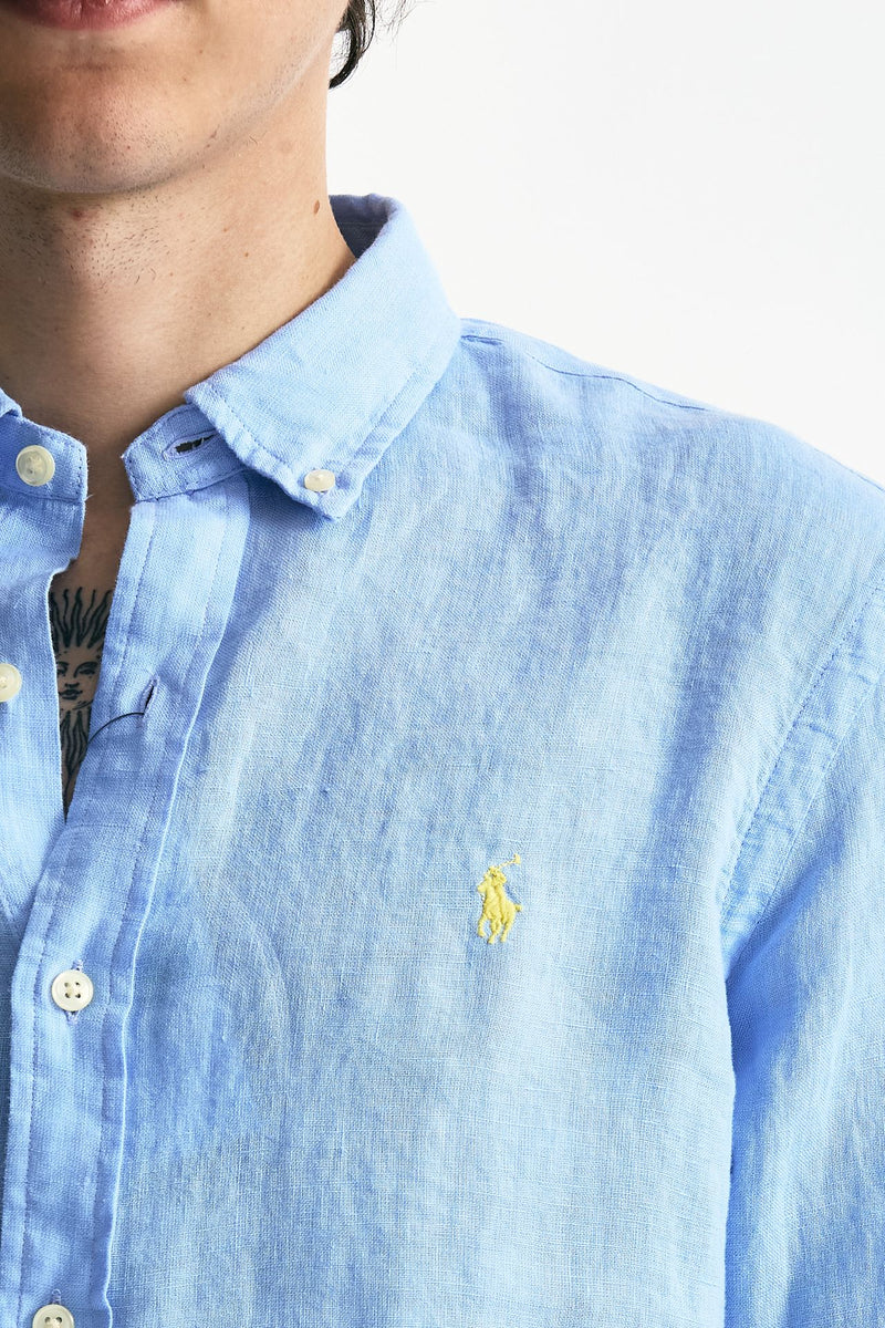 Camicia in lino azzurro uomo Polo ralph lauren - 5