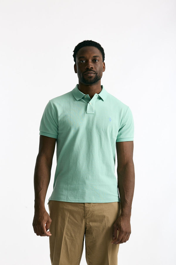 Polo in cotone piquet verde acqua uomo Polo ralph lauren