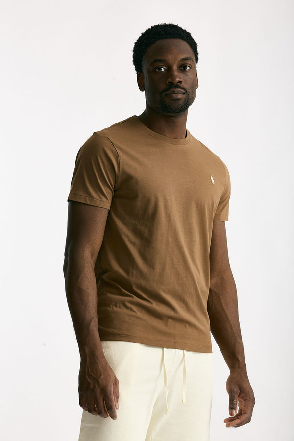 T-shirt in cotone marrone chiaro uomo Polo ralph lauren