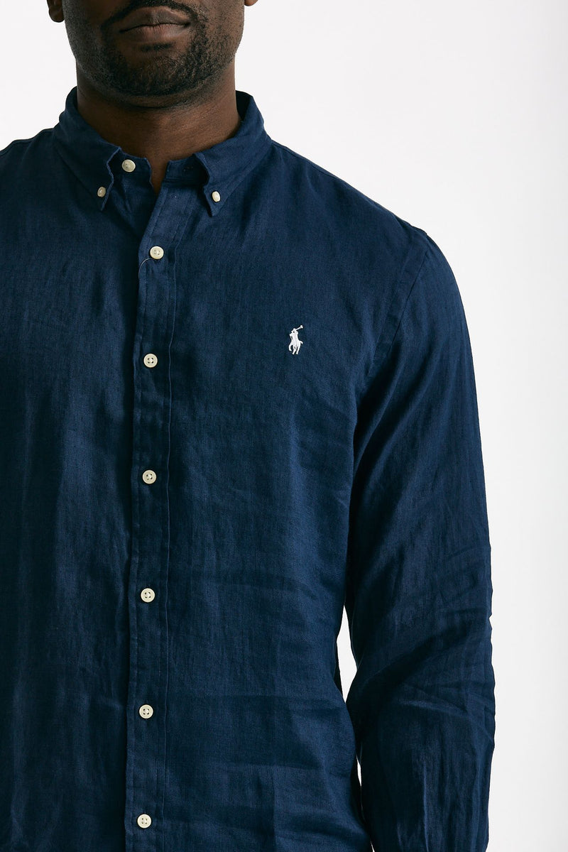 Camicia in lino blu uomo Polo ralph lauren - 5