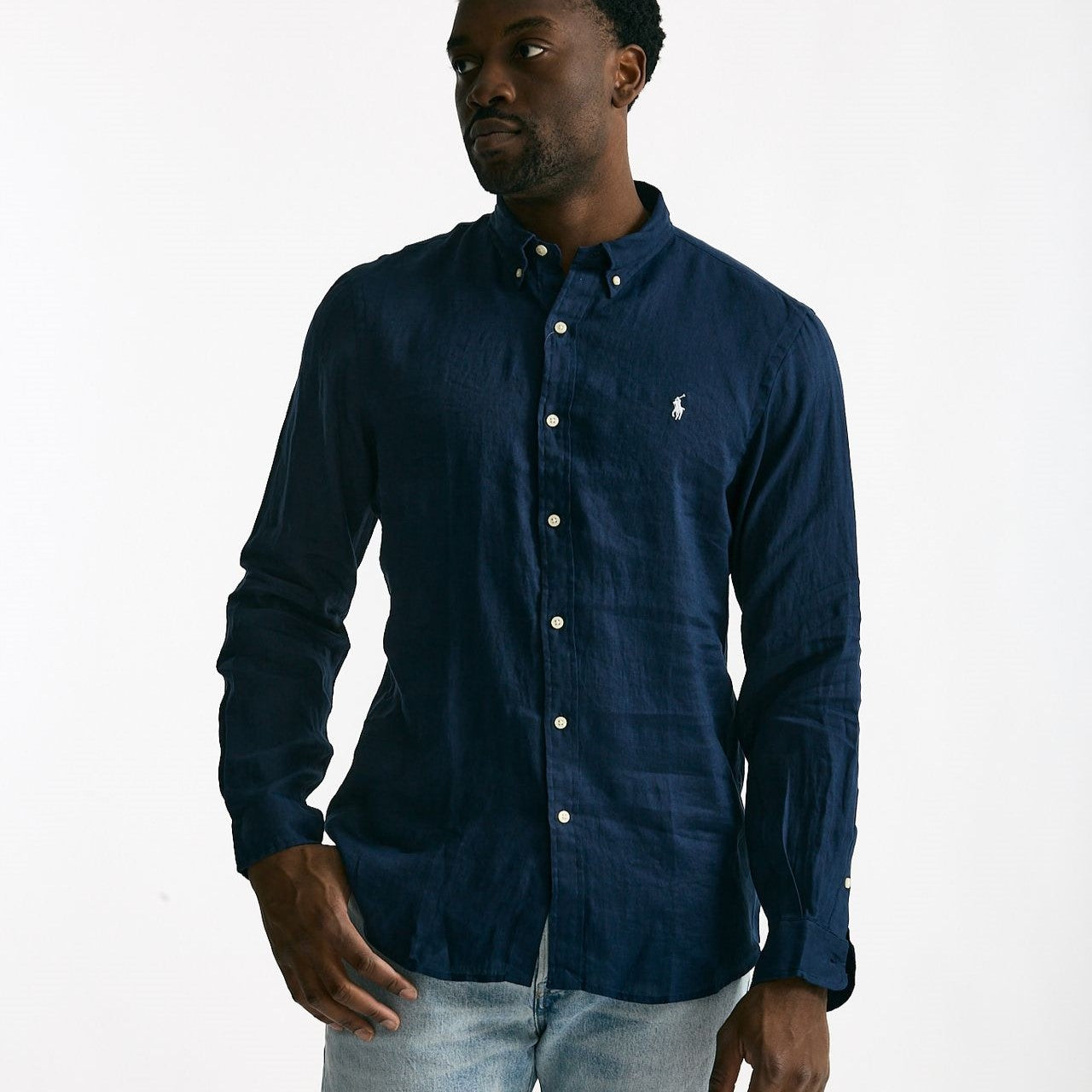 Camicia in lino blu uomo Polo ralph lauren - 6